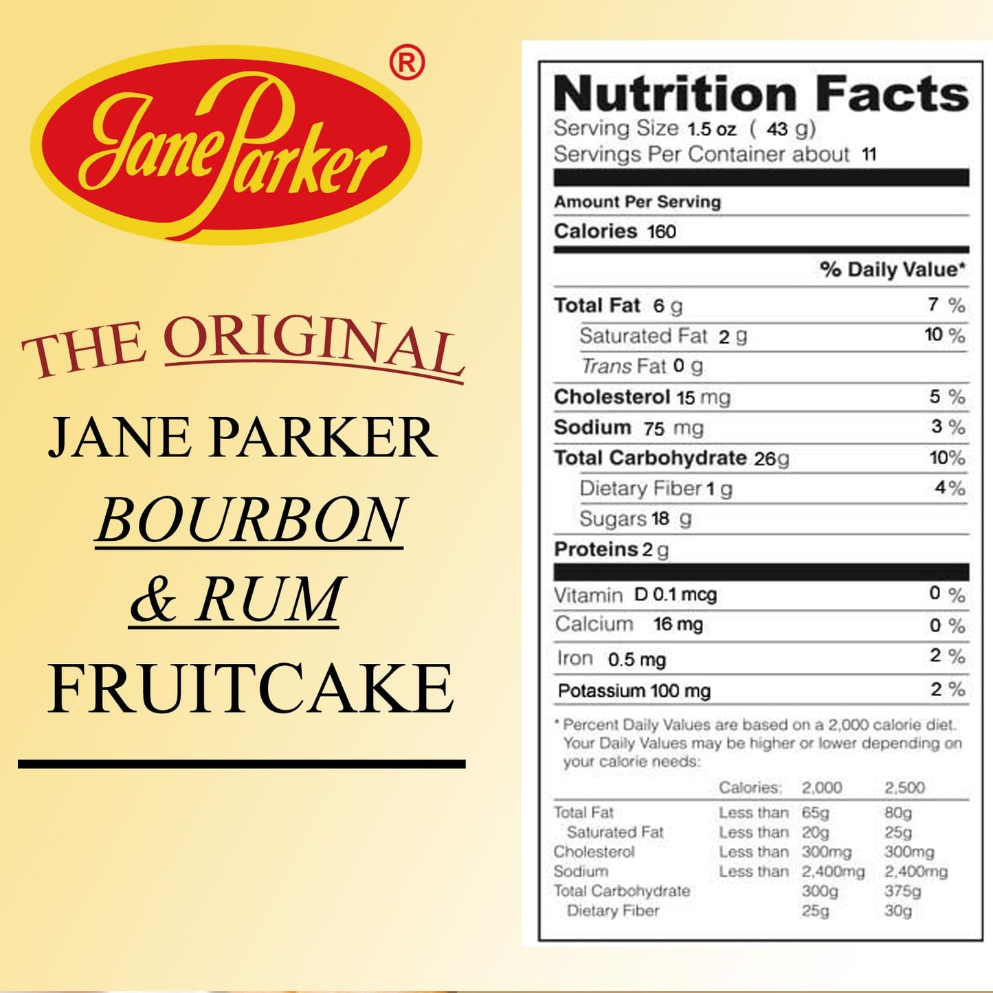 Jane Parker Fruitcake Holiday Cake 1 Pound Loaf in Box - Best Fruitcake for Christmas