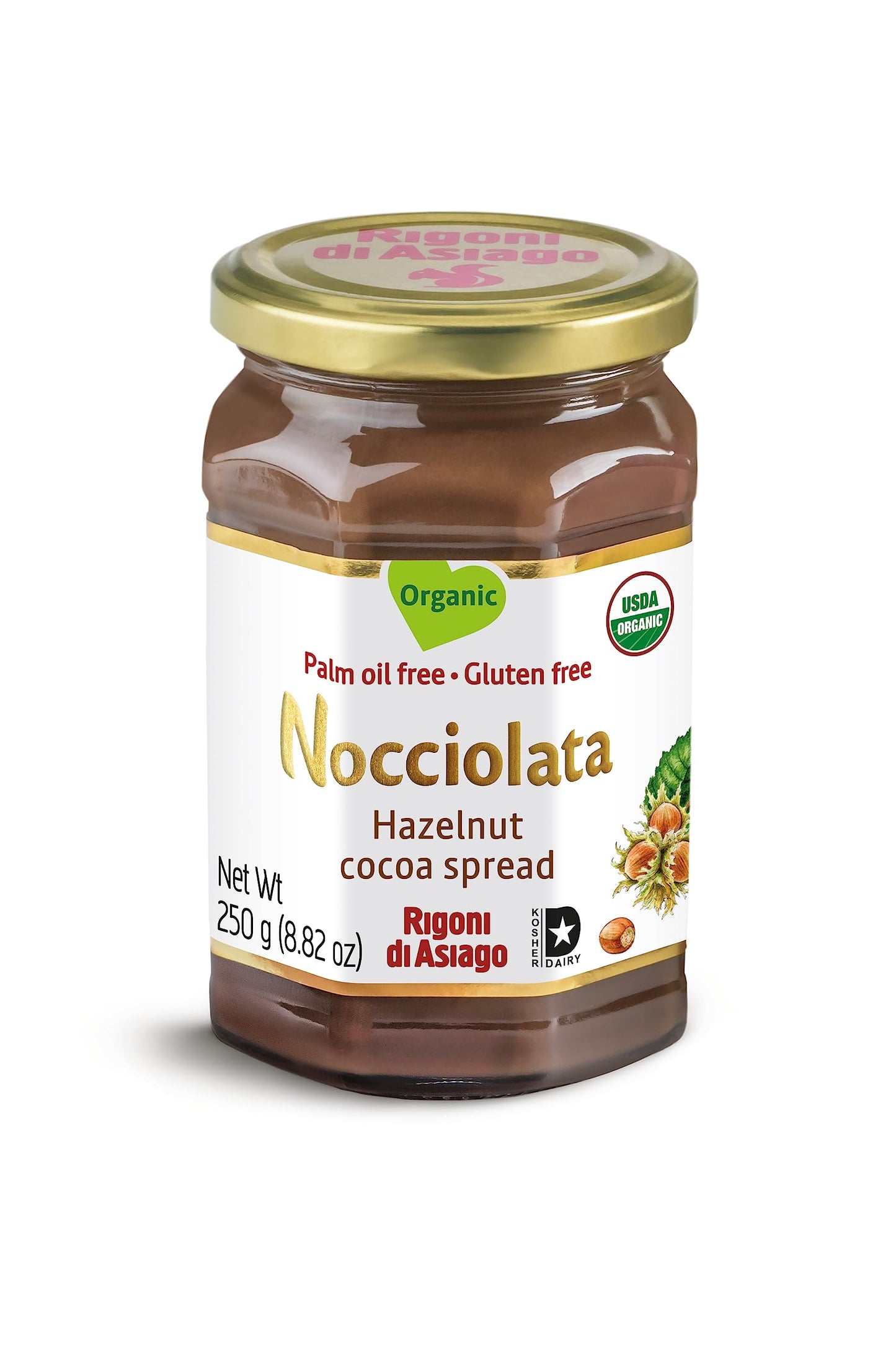 Rigoni di Asiago Nocciolata Organic Hazelnut Spread Extra Creamy 8.82 Ounce