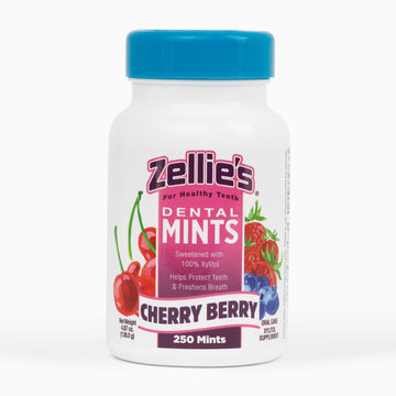 Zellie'S 100% Xylitol Sugar Free Cherry Berry Breath Mints  Non-Gmo, Low-Calorie, Gluten Free, Vegan & Kosher Mints (250 Count -