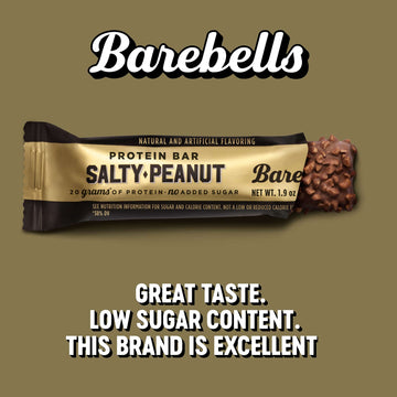 Barebells Salty Peanut Protein Bars, 12 Count,Pack Of 2-20G Protein, 1G Sugar Snack Bars