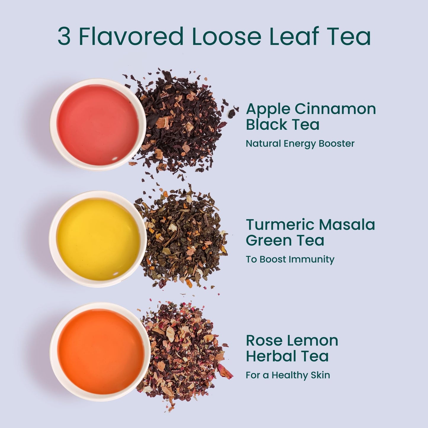 Teaniru, Novelty Tea Collection - Pack Of 40 | Loose Leaf Tea Sampler Gift | 3 Flavored Tea - Black, Herbal & Green Tea | Loose