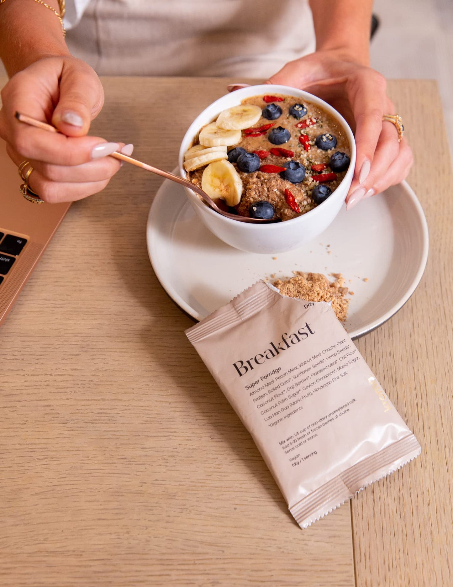 KROMA. Super Porridge, Gluten Free Vegan Breakfast Cereal, 5 Packets, 1.83 Ounce Each, with Organic Ingredients