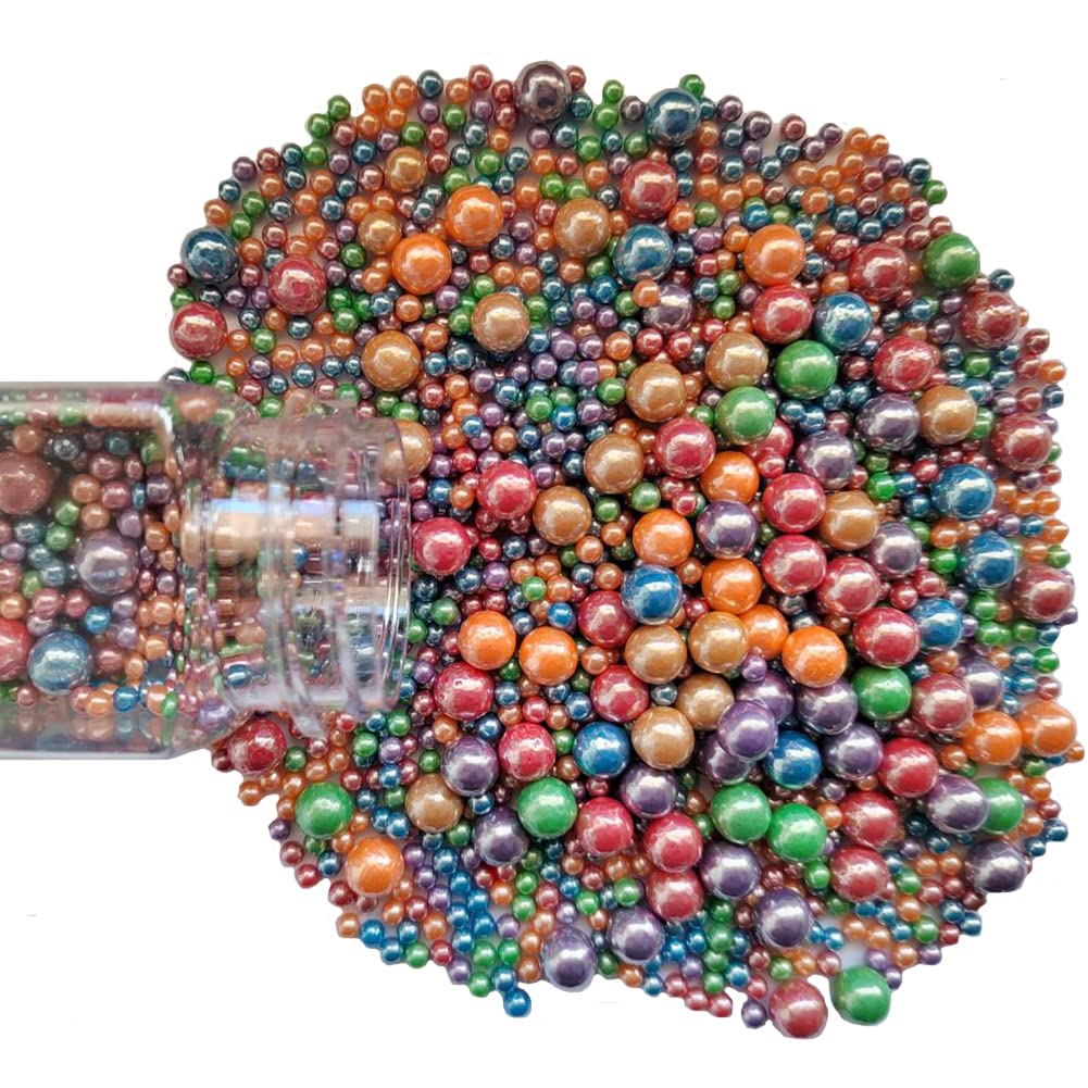 Edible Deep Colorful Sugar Pearls Candy Sprinkles 120G/ 4.23Ounce Baking Cake Sprinkles Cupcake and Cake Topper Cookie Decoratio
