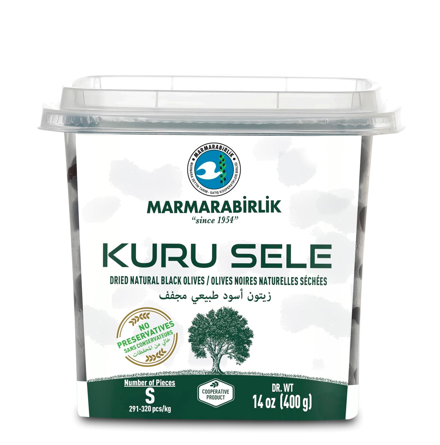 Marmarabirlik, Dry Cured Black Olives, Turkish Dried Natural Olives, Gourmet Mediterranean Flavor, Perfect for Salads, Mezze & B
