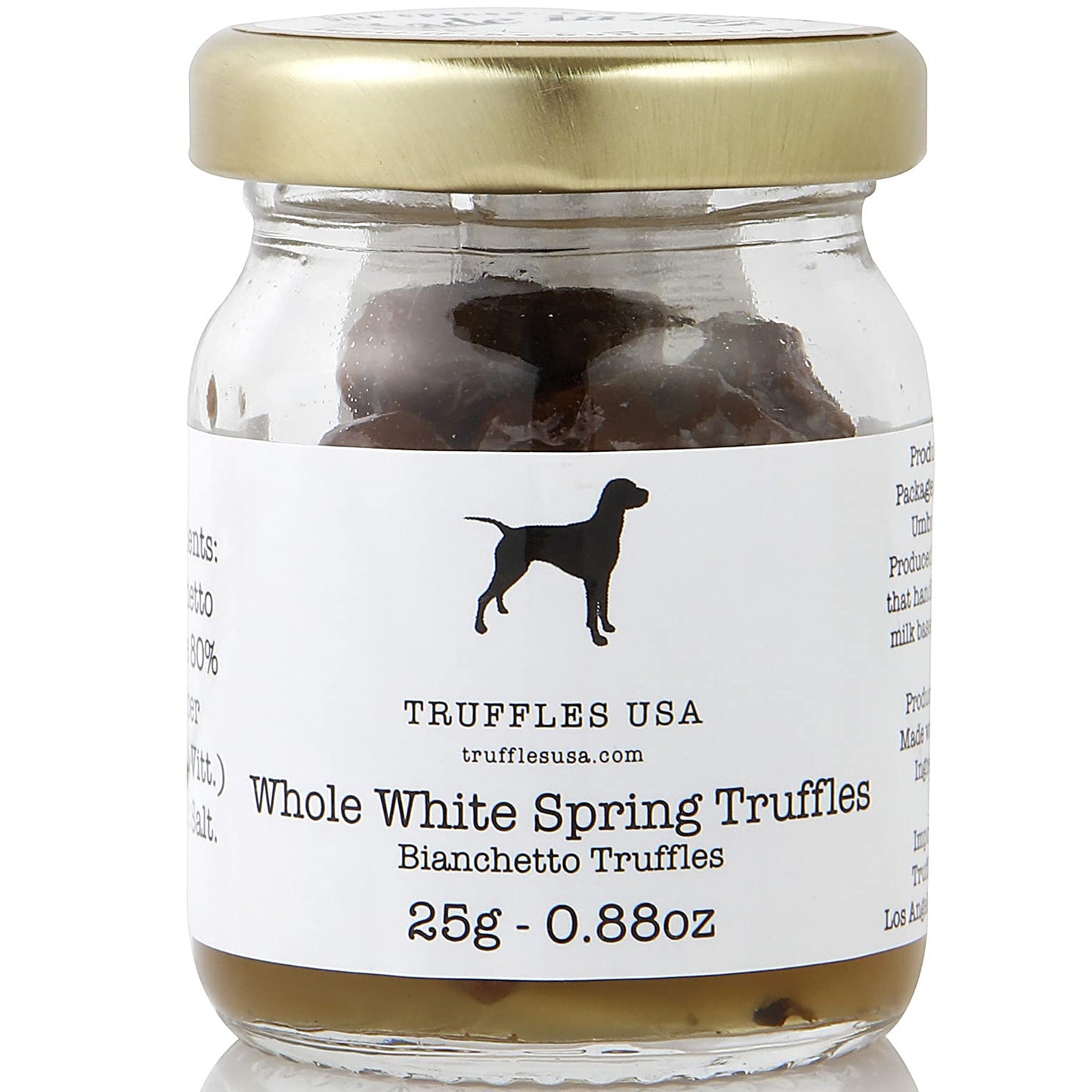 TRUFFLES USA Whole White Spring Truffles, 0.88 oz Jar, Imported from Italy, Ideal for Pasta, Eggs, Chicken, Steak, and Vegetables