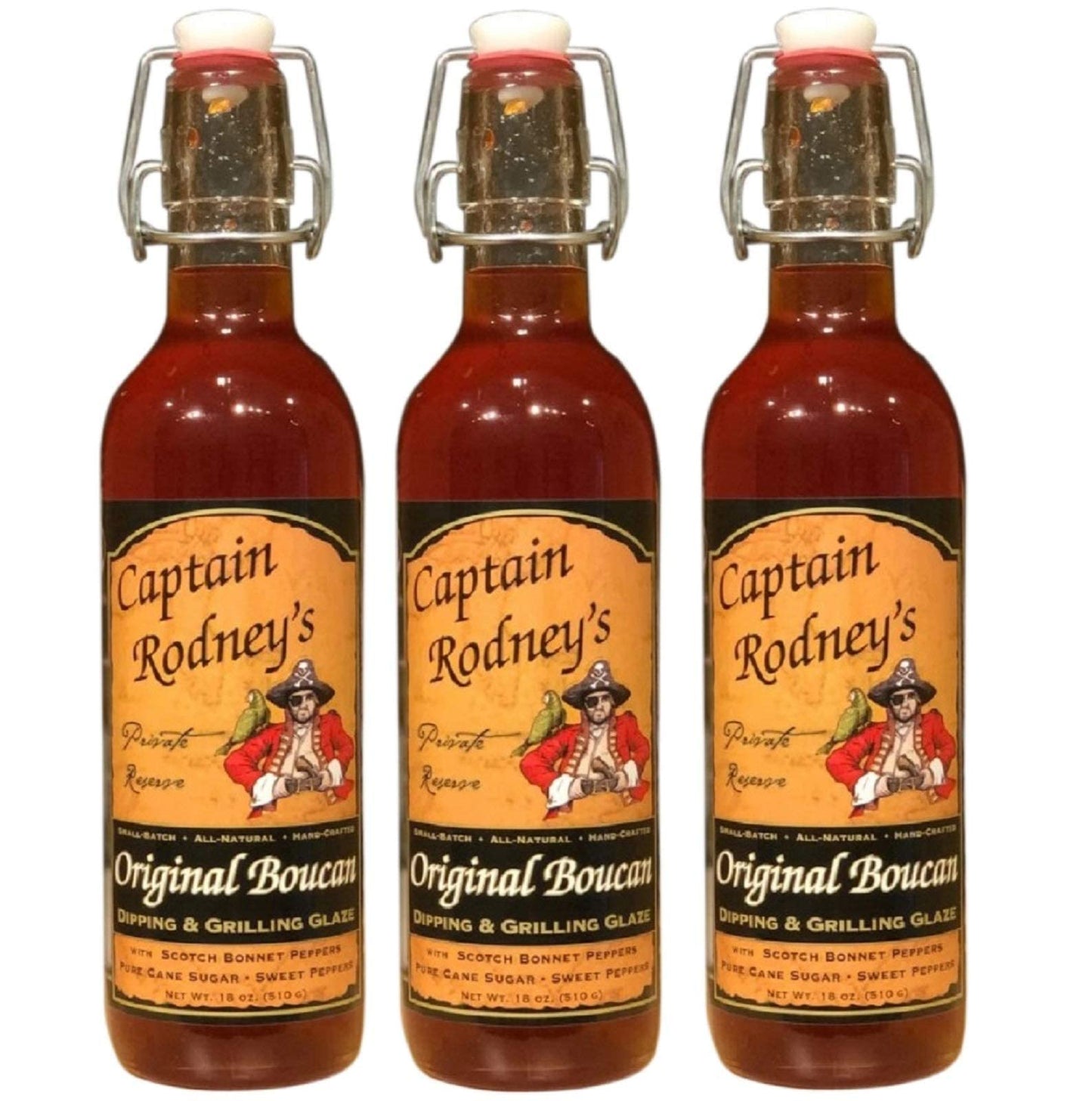 Captain Rodneys Boucan Pepper Glaze 18 oz (3 Pack)