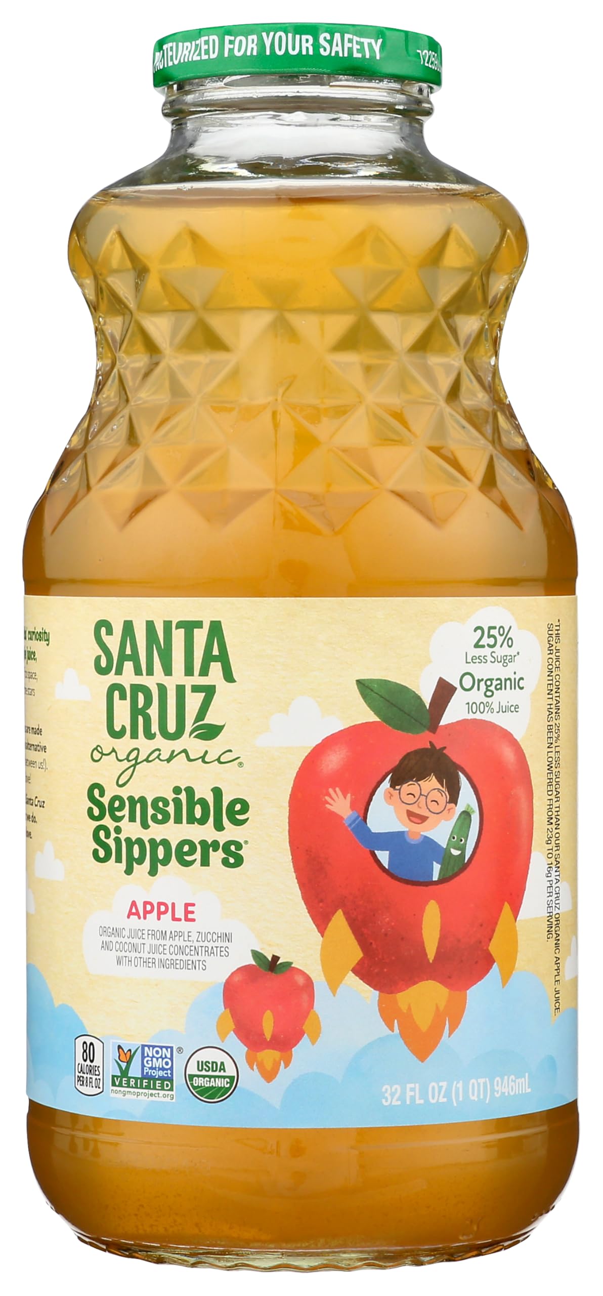 Santa Cruz Organic Organic Sensible Sippers Apple Juice, 32 Fz
