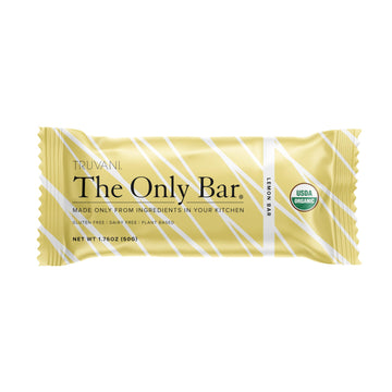 Truvani Plant Based Snack Bar | Lemon Bar 12 Pack | 6G Protein | Usda Organic And Vegan | The Only Bar | Dairy, Soy, And Gluten