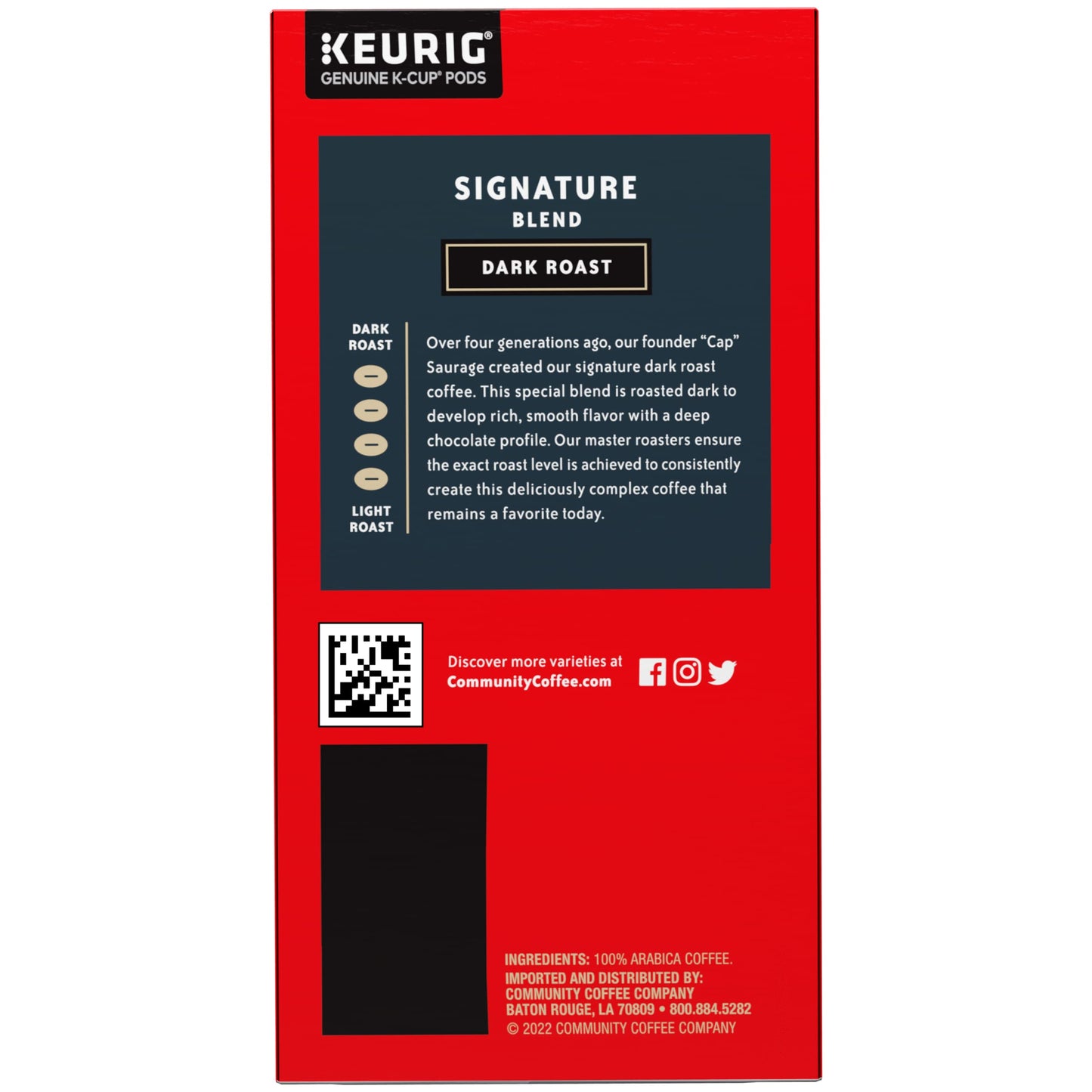 Community Coffee Signature Blend Dark Roast Coffee Pods, 96 Count, Compatible with Keurig 2.0, 24 Count (Pack of 4)