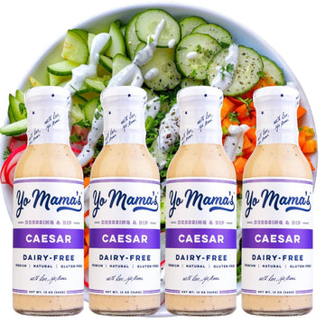 Yo Mama's Foods Keto Classic Caesar Dressing and Dip - Pack of (4) - Low Carb, Low Sodium, and Gluten-Free