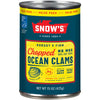 Snow's Wild Caught Chopped Clams Canned, 15 oz Can - 4g Protein Per Serving - Gluten Free, Keto Friendly, 99% Fat Free