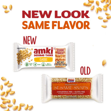 Amki Sesame Thins Classic (Sesame Snaps), Gluten Free, Vegan, Delicious, Crunchy, Sensibly Sweet Snacks. 24 Pack, 720g