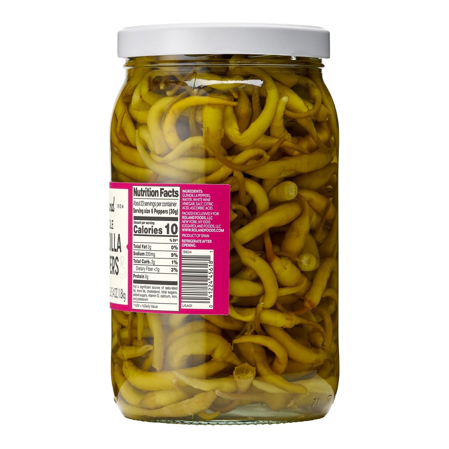 Roland Foods Guindilla Peppers, Specialty Imported Food, 63.4 Ounce Jar, Pack of 1