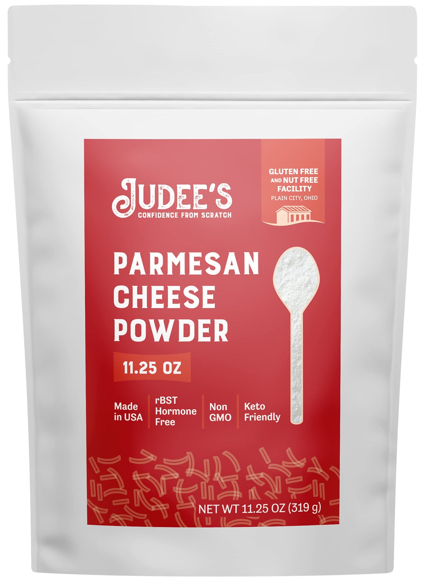 Judee S Parmesan Cheese Powder 11.25Oz - 100% Non-Gmo, Keto-Friendly, Rbst Hormone-Free, Gluten-Free & Nut-Free - Made From Re