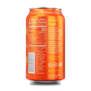 Poppi Orange Prebiotic Soda Single Can, 12 Fz