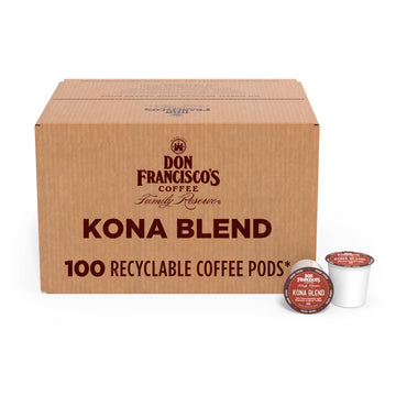 Don Francisco'S Kona Blend Medium Roast Coffee Pods, 10% Kona Coffee, 100 Count - Recyclable Single-Serve Pods, Compatible With