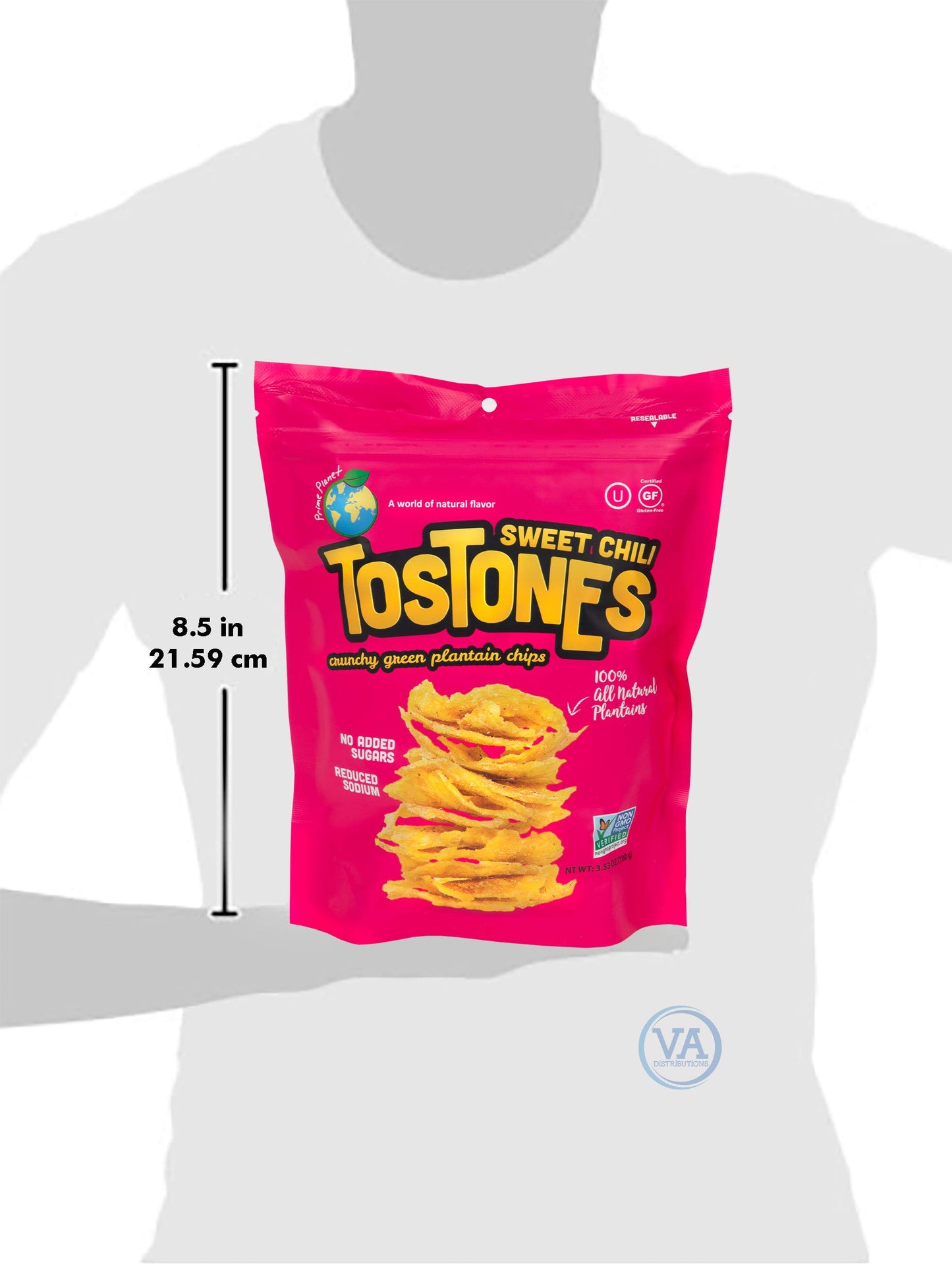 Prime t Tostones Green Plantains Chips, Sweet Chili Flavor, 8 Pack, 3.53 Oz Total