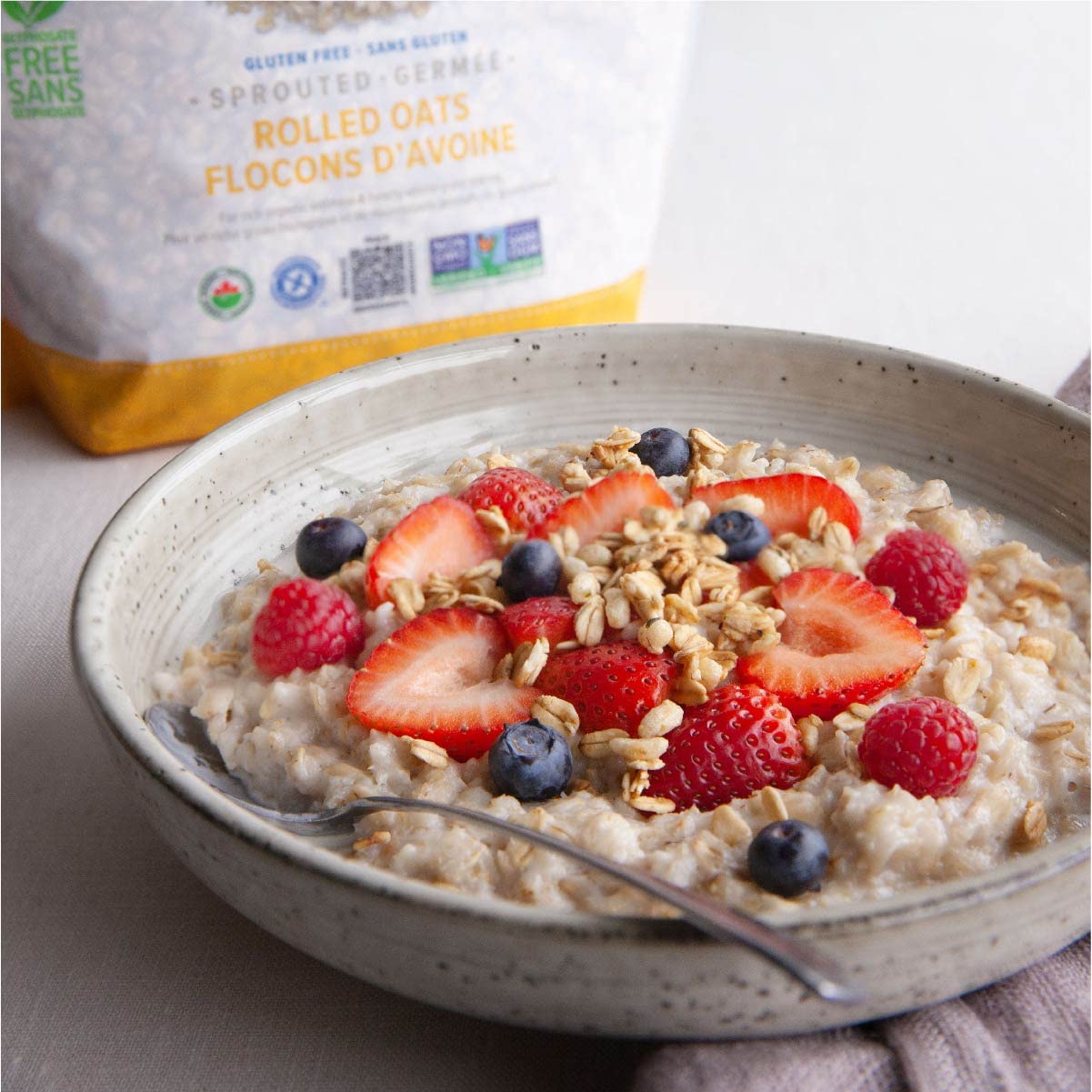 One Degree Organic Foods Sprouted Rolled Oats, Usda Organic, Non-Gmo Gluten Free Oatmeal, 24 Oz., 4 Pack