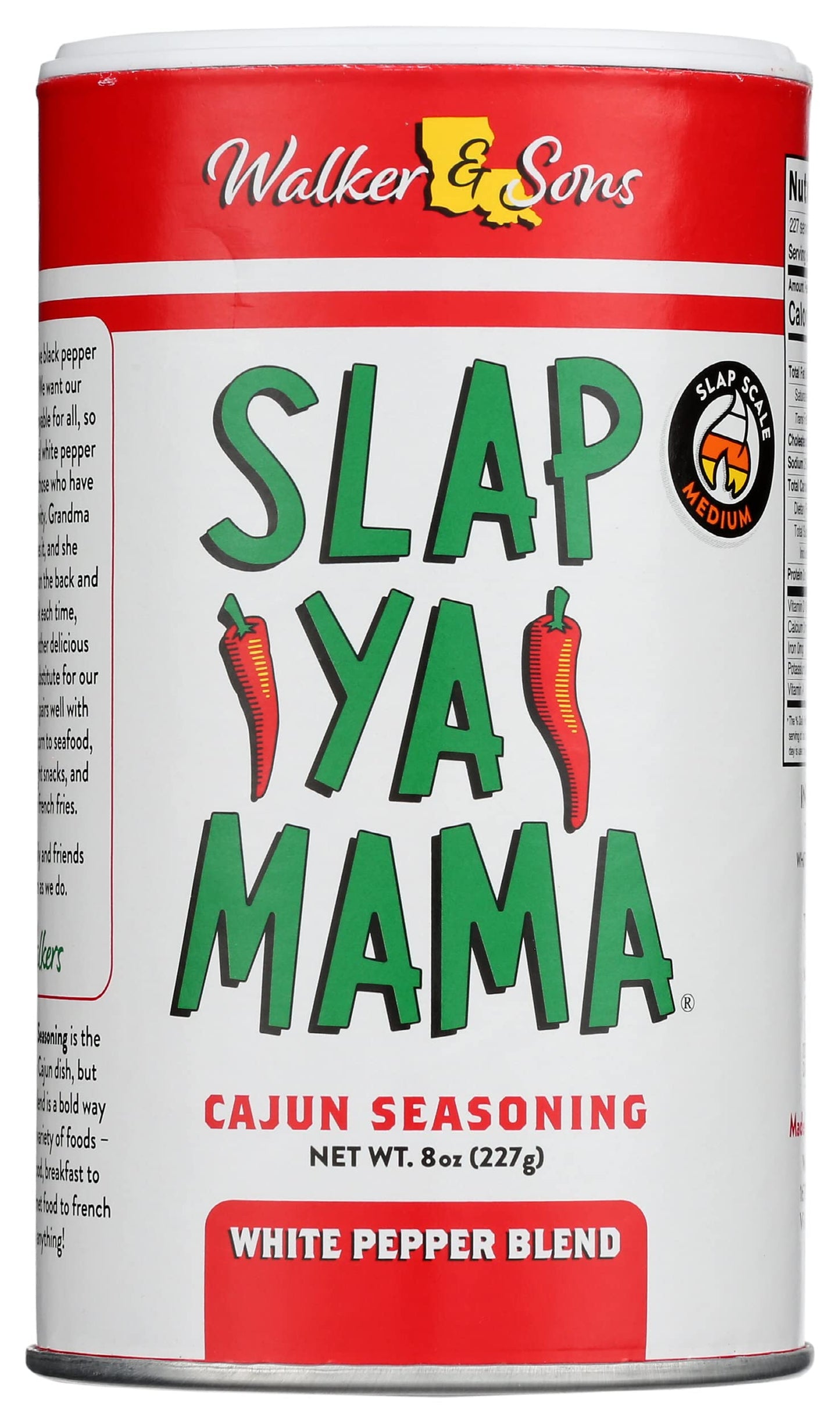SLAP YA MAMA White Pepper Blend Cajun Seasoning, Kosher, Gluten Free, 8 Ounce (Pack of 6)