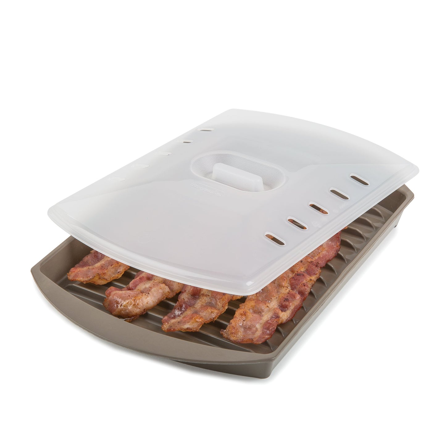 Prep Solutions by Progressive Microwave Small Bacon Grill with Vented Cover, 4-6 Strips of Bacon, Cook Frozen Snacks, Measures 1