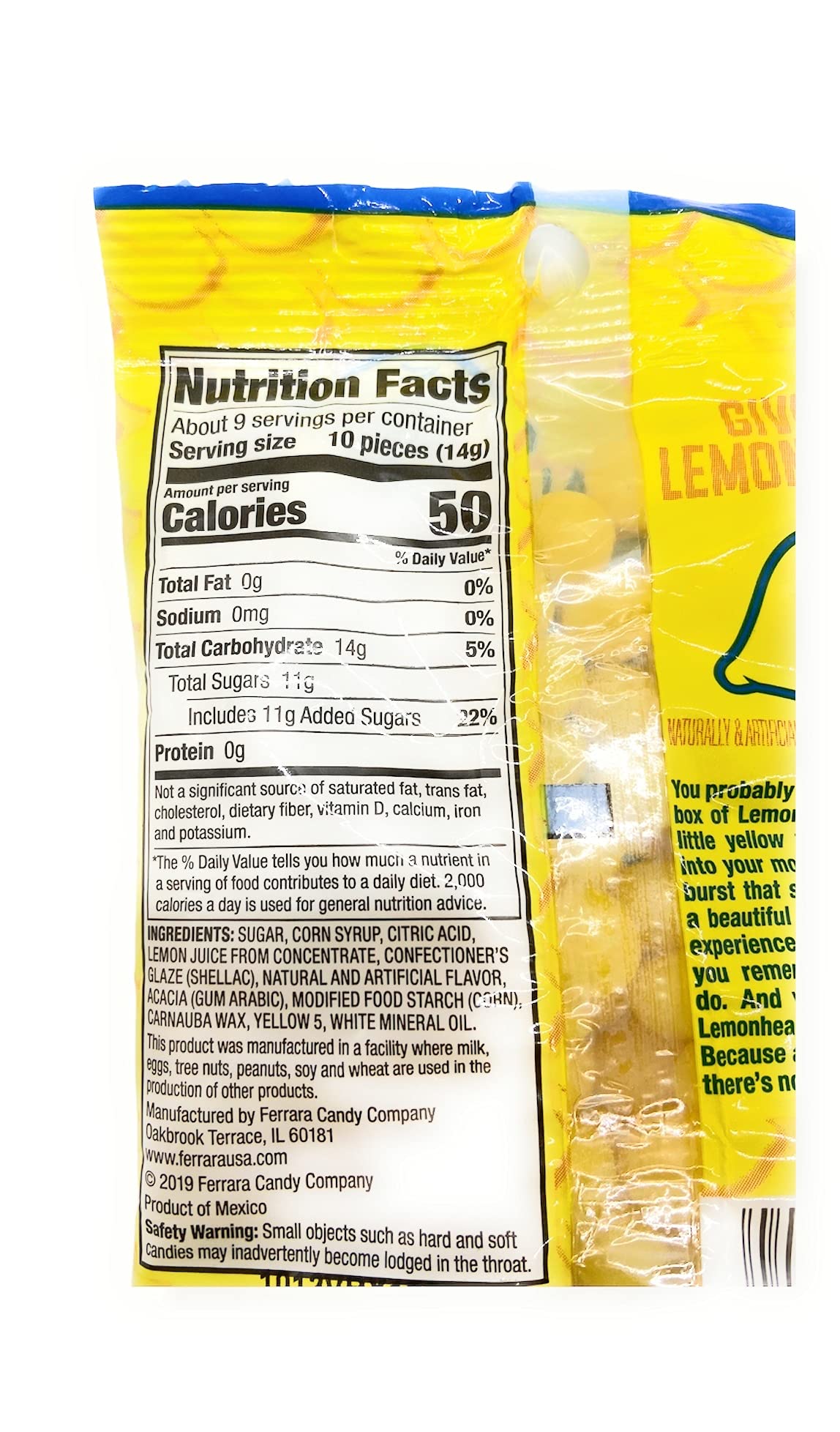 Lemonhead 4.5 OZ PEG BAG