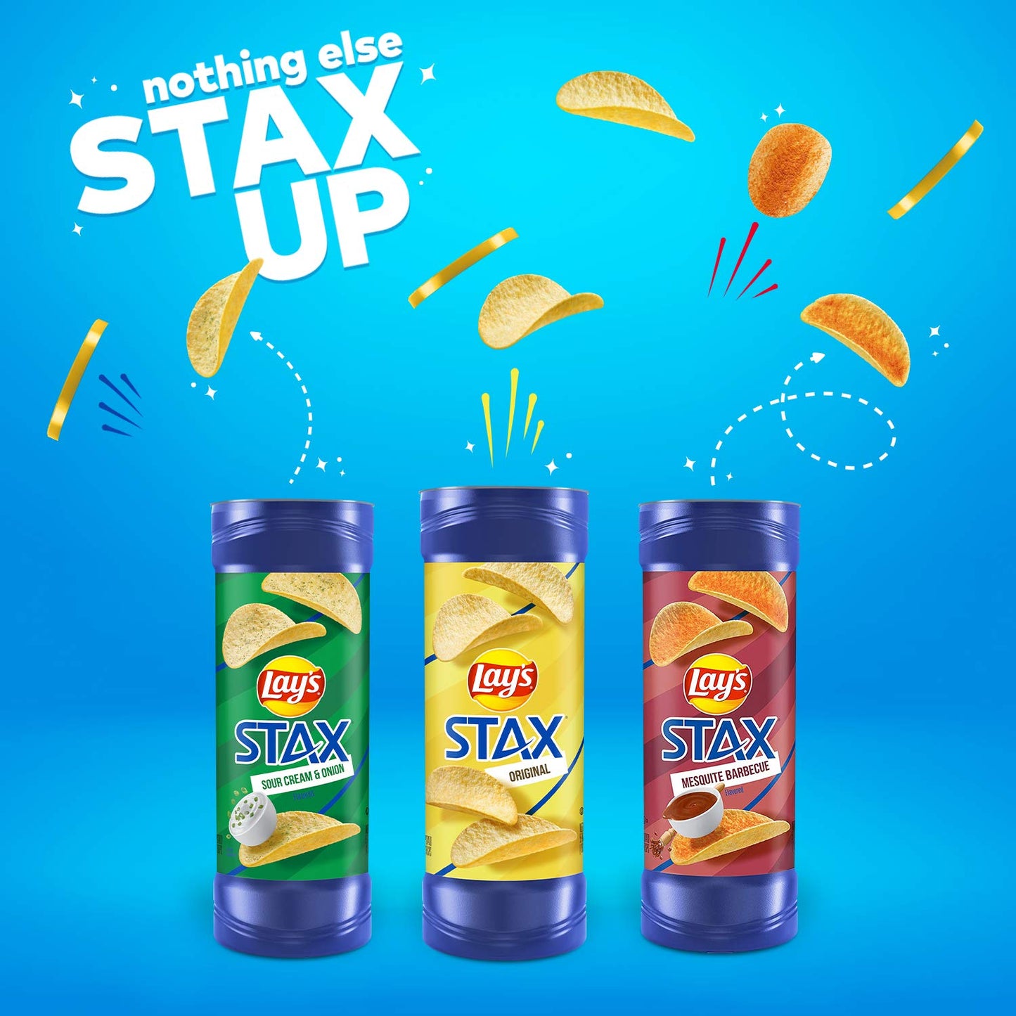 Lays Stax Potato Crisps Chips Variety Pack Gluten Free 0.75 Oz Canisters 12 Pack