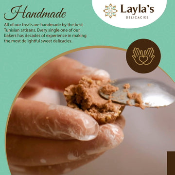Laylas Delicacies Mediterranean Treats Vegan Gift Box - Handmade Healthy Mixed Nutty Flavors Pastries - Halal, Vegetarian, Glute
