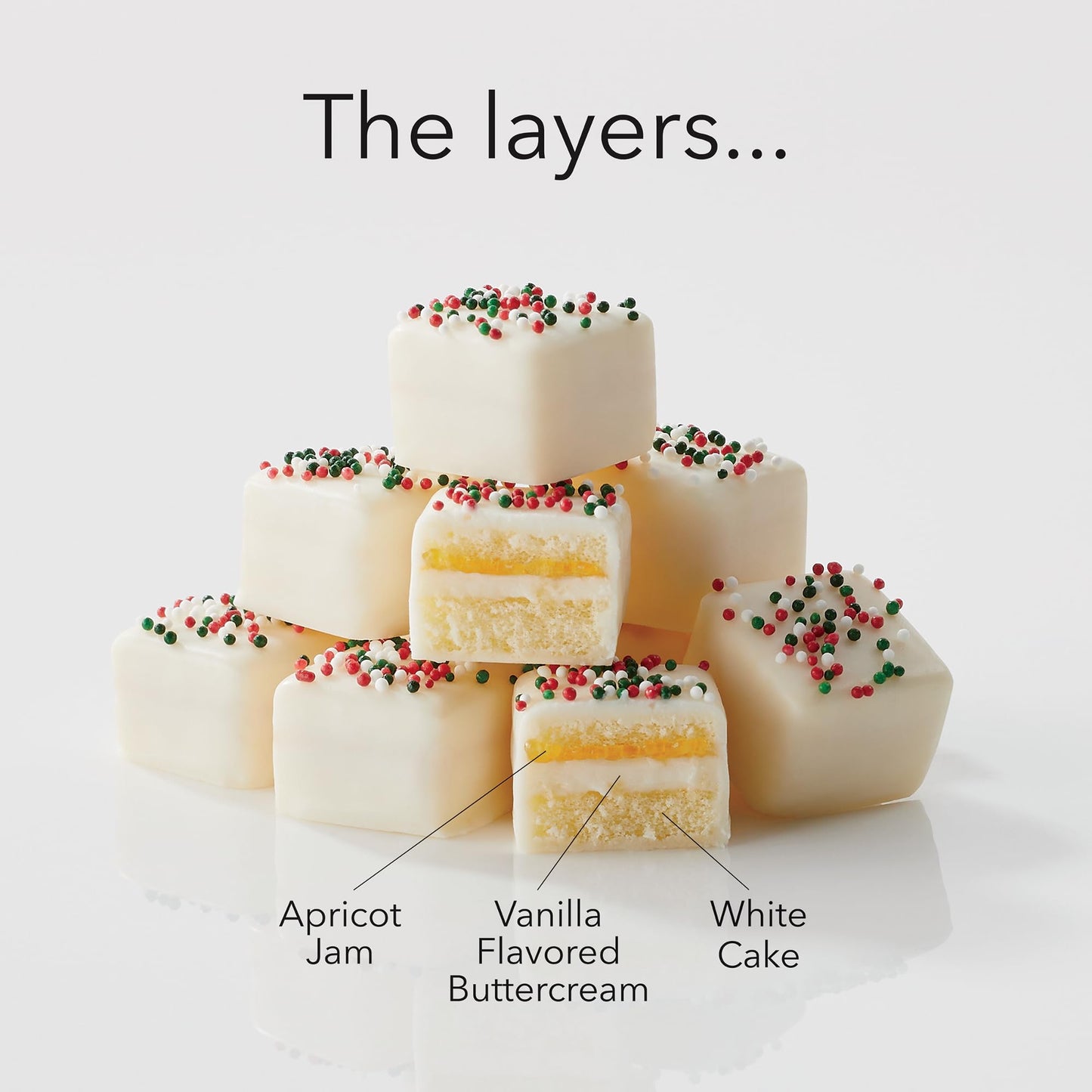 The Swiss Colony I Tried Petits Fours Cakes - Gourmet Cake Assortment With Chocolate, Jam, Layer Cakes - Holiday Dessert Gift For Christmas - (Pack Of 36)
