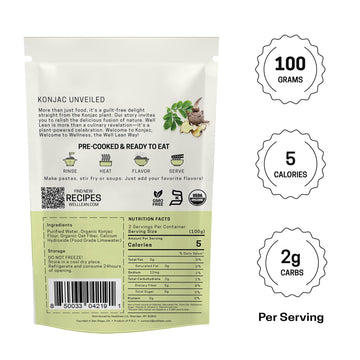 Well Lean Konjac Rice Keto Pasta - 12-Pack - Low Carb Keto Rice Plant Based 100% - Usda Organic Premium Konjac Shirataki Rice -