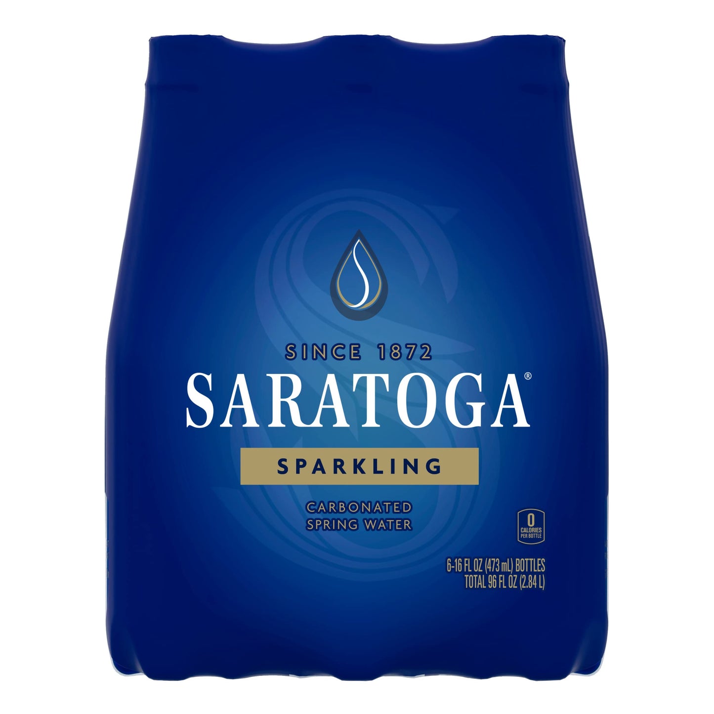 Saratoga Sparkling Spring Water, 16 Oz PET Bottles, 6-Pack - Refreshing Natural Mineral Water