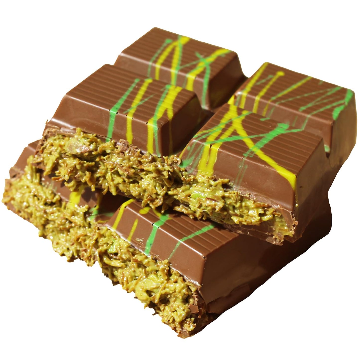 Dubai Crispy Knafeh Chocolate Pistachio Bar 7Oz | Famous Dubai Kunafa Pistachio Chocolate Bar | Crispy Kunafe With Pistachio Pas