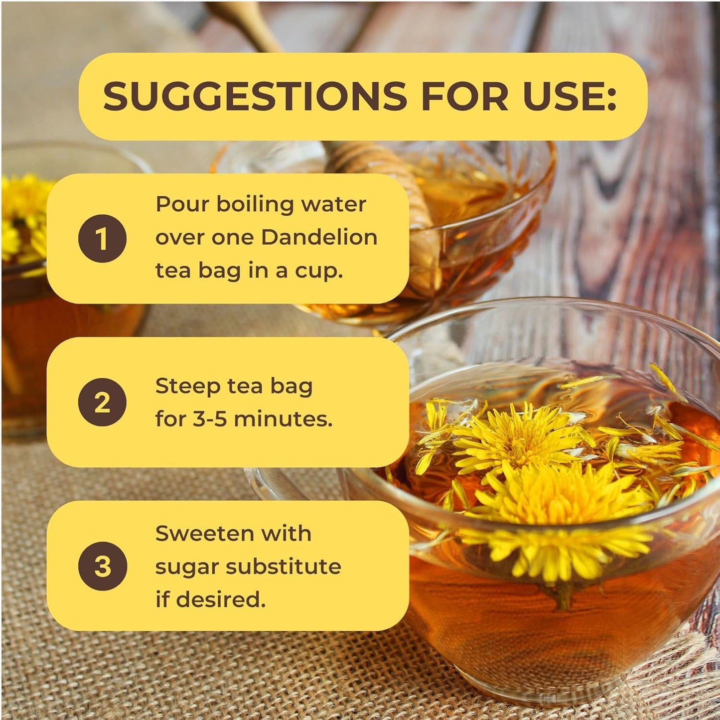 Hanan Dandelion Herbal Tea - 50 Teabags (25 Bags x 2 Boxes) - All-Natural Dandelion Root and Leaf from Peru