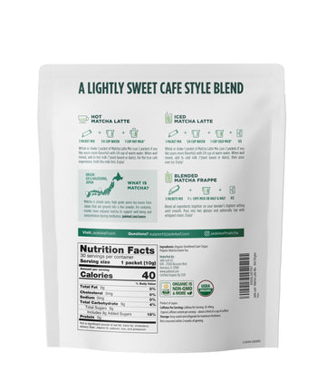 Jade Leaf Matcha Organic Cafe Style Sweetened Matcha Latte Green Tea Powder, Premium Barista Crafted Mix - Authentically Japanes