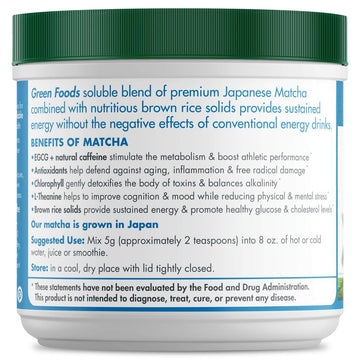 Green Foods Organic Ceremonial Grade Matcha Green Tea From Japan 5.5Oz