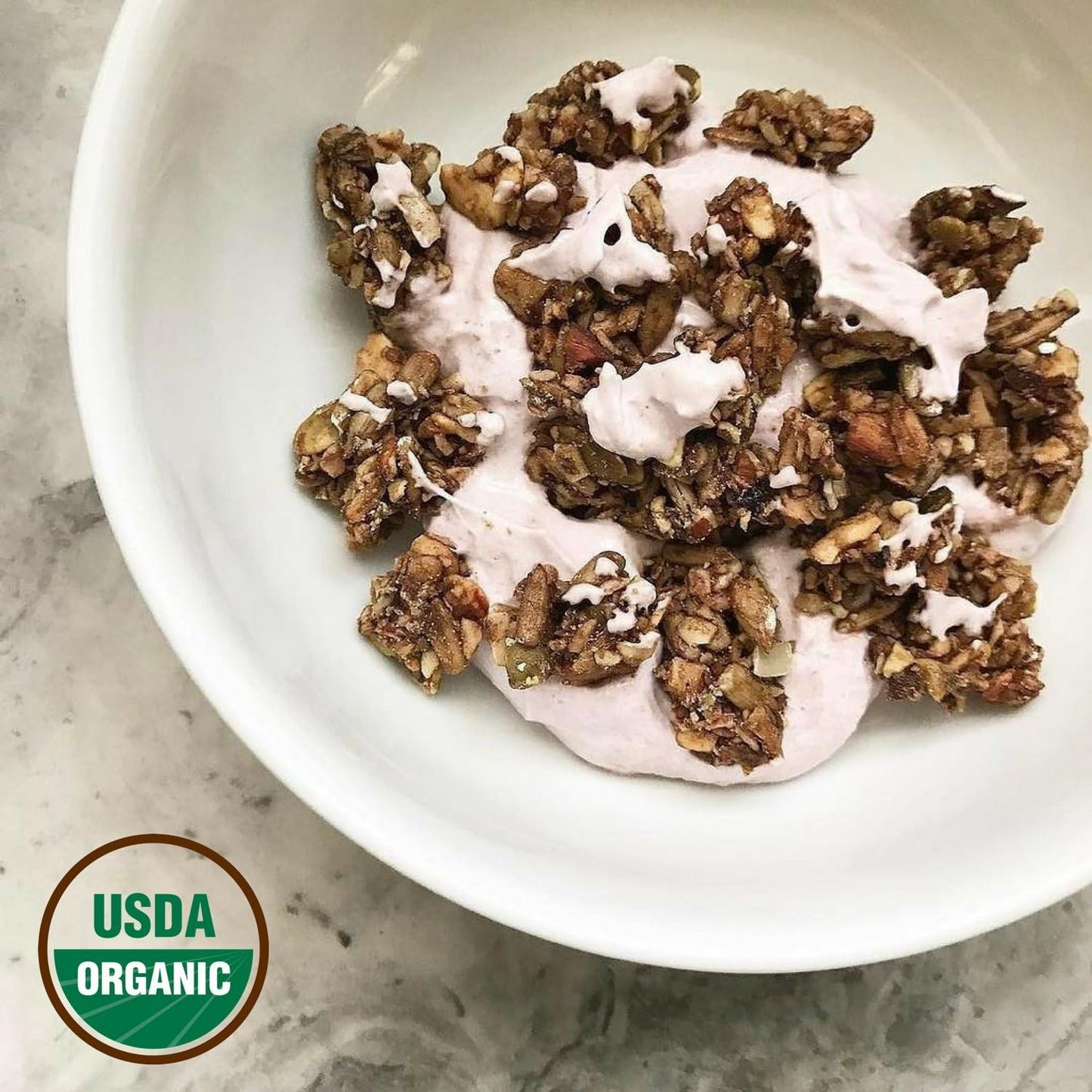 Lark Ellen Farm Vanilla Cinnamon Grain Free Granola Organic, Raw Sprouted Certified Organic Low Sugar Vegan Granola Clusters, Pa