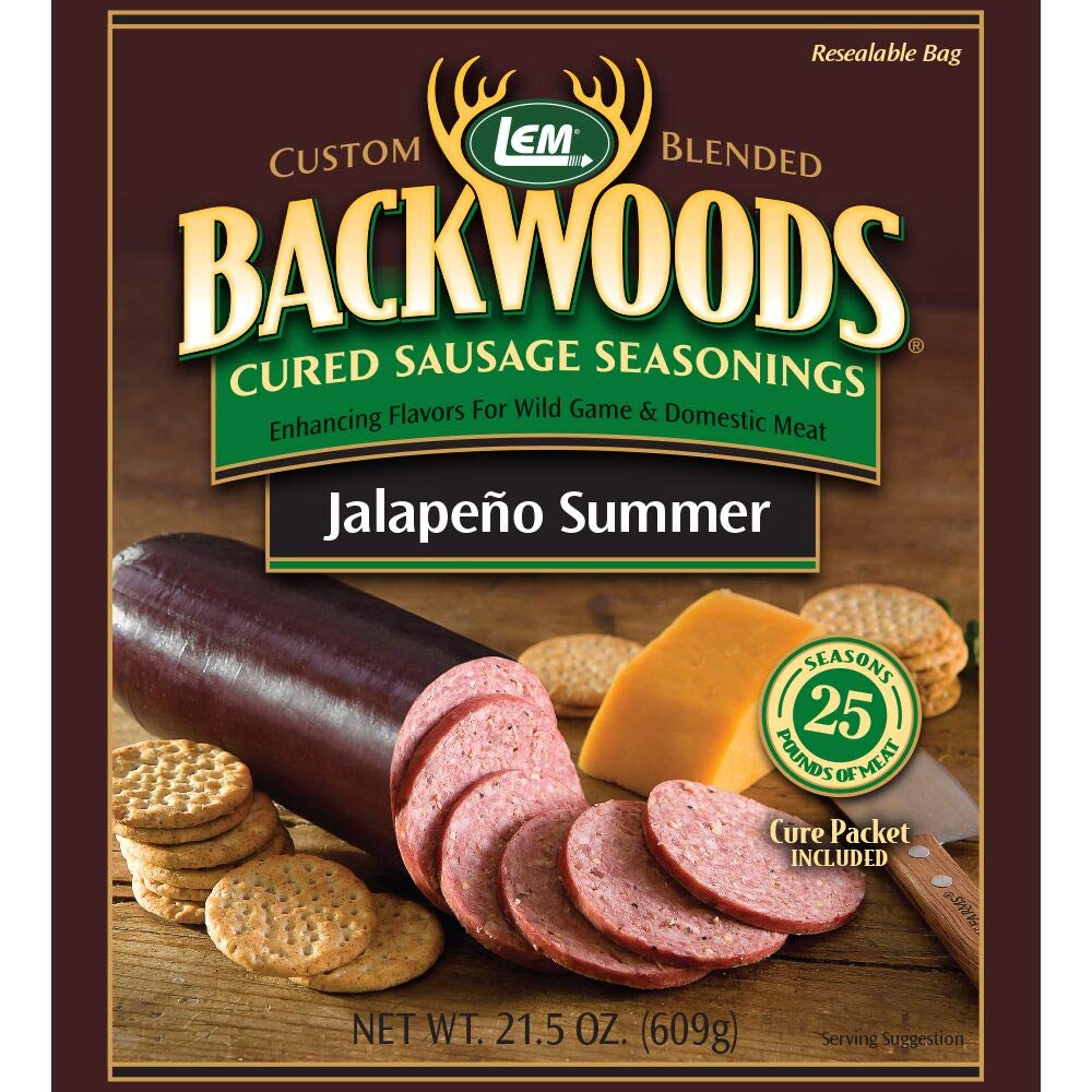 Lem Backwoods Cured Sausage Seasoning With Cure Packet, Jalapeno Summer Sausage