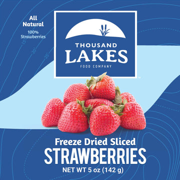 Strawberries Thick Sliced And Freeze Dried, Premium Fruit - Bulk 5 Oz | No Sugar Added | 100% Strawberries - Thousand Lakes Bran