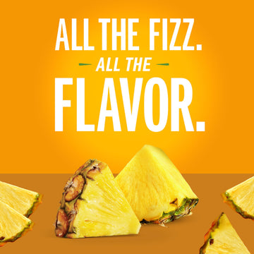IZZE Sparkling Water Juice Beverage Blend, Pineapple, No Sugar Added, 8.4 FL OZ, 24 Cans