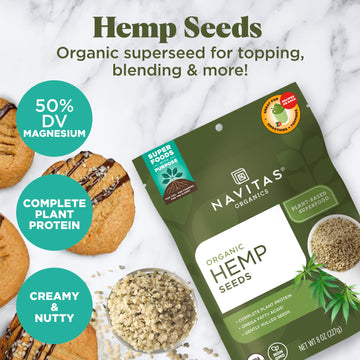 Navitas Organics Organic Raw Hemp Seeds, Non-GMO, Gluten-Free, 8 Ounce (Pack of 1), Model NAV00014
