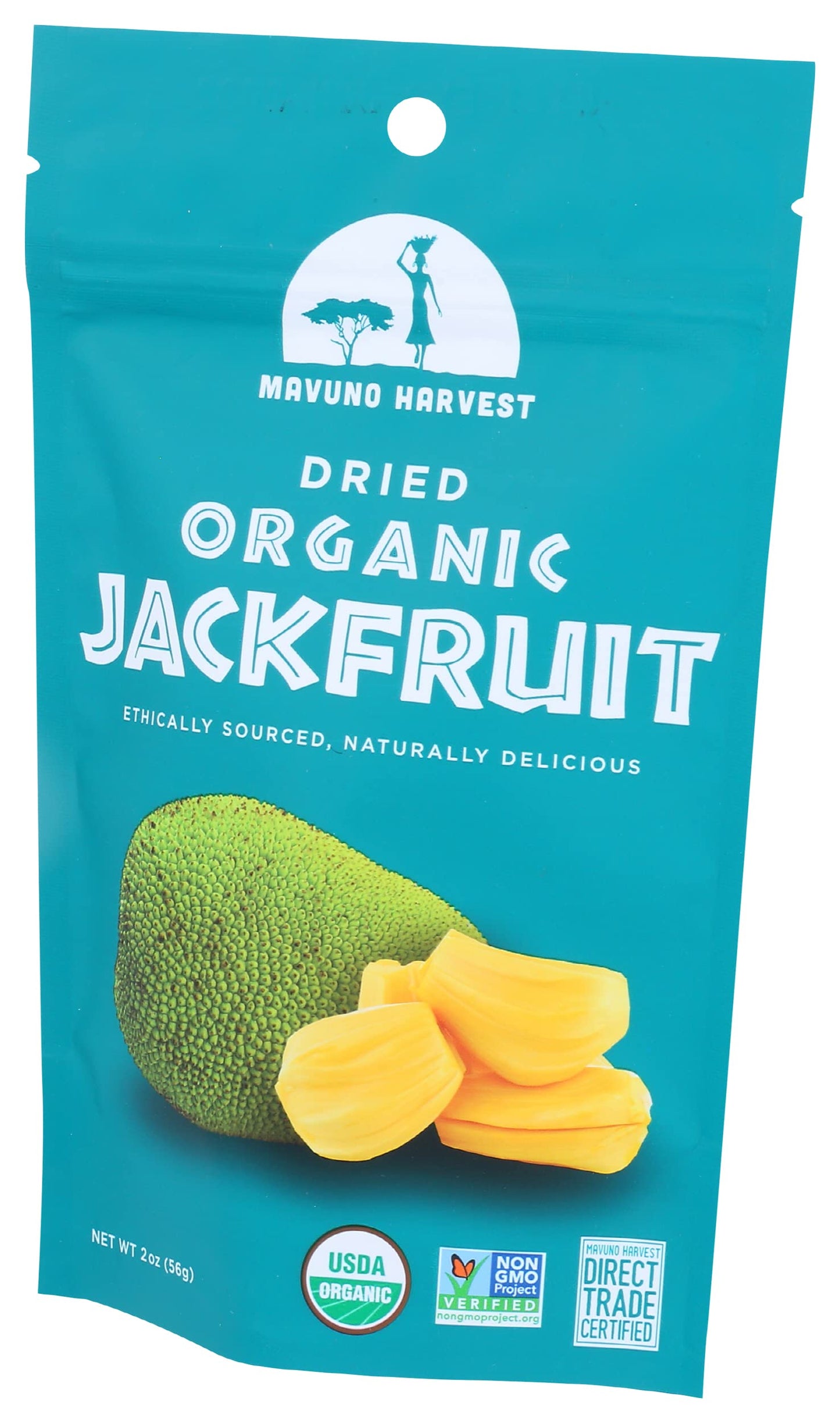 Mavuno Harvest Jackfruit Dried Fruit Snacks | Unsweetened Organic Dried Jackfruit Chips | Gluten Free Healthy Snacks For Kids And Adults | Vegan, Non Gmo, Direct Trade | 2 Ounce, Pack Of 6