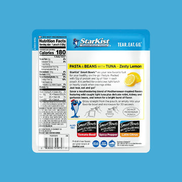 Starkist Smart Bowls Tuna, Pasta And Beans, Zesty Lemon, 4.5 Oz Pouch