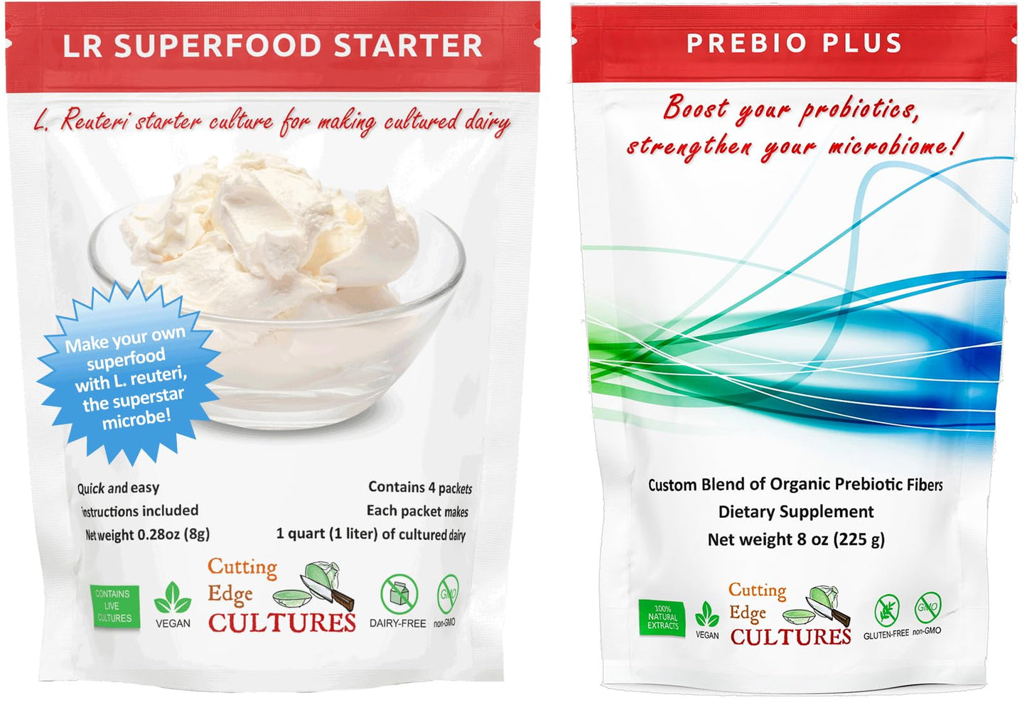 LR SuperFood Starter Culture + Prebio Plus L. Reuteri ProBiotic As Recommended by Dr William Davis Super Gut, MD Cultured Dairy