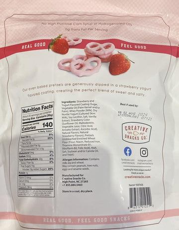 Creative Snacks Strawberry Pretzels - 26 Oz, Sweet Pink Treats, Perfect for Snacking