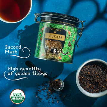Pantenger Assam Tea Loose Leaf. Second Flush. Organic Black Tea 3.5 Oz (50 Servings). High Quantity Of Golden Tippys. Indian Tea