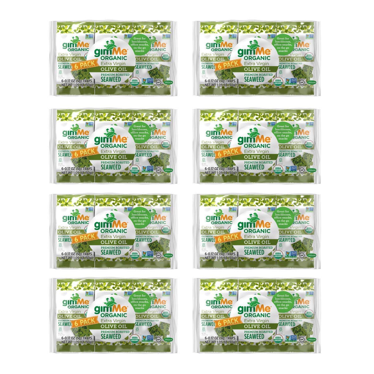 Gimme Organic Roasted Seaweed Sheets - Extra Virgin Olive Oil - 48 Count - Keto, Vegan, Gluten Free - Great Source Of Iodine And