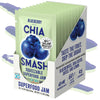 Chia Smash Blueberry Jam Squeeze Packets | Natural, Keto & No Sugar Added | Vegan & Upcycled Fruit Spread | Low-Calorie, Superfo