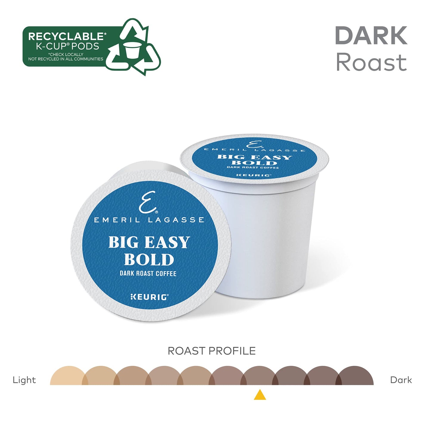 Emeril Big Easy Bold Single-Serve Keurig K-Cup Pods, Dark Roast Coffee Pods, 48 Count