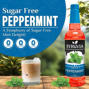 Syruvia Sugar Free Peppermint Syrup for Coffee 25.4 fl oz