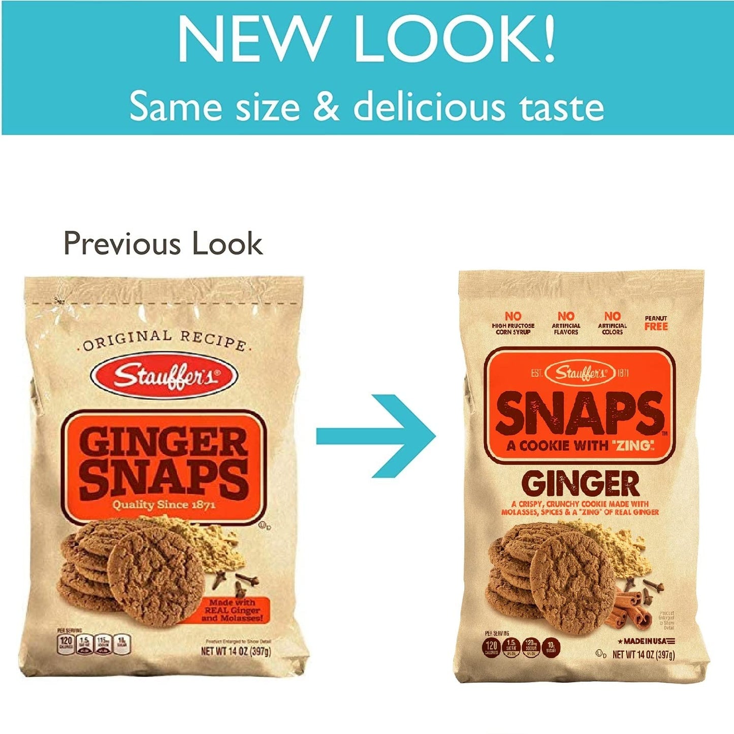 Stauffers Original Recipe Ginger Snaps 14 Oz Bag (4 Bags)