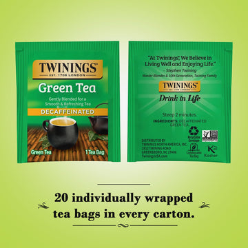 Twinings Tea Green Tea, Decaf, 20 Ct